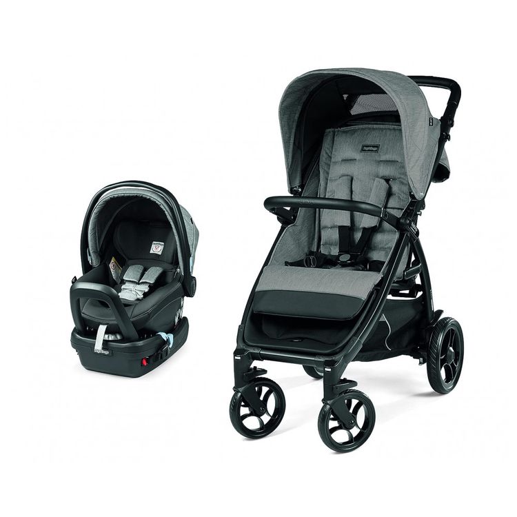 Carrinho-de-Bebe-com-Cadeira-para-Carro-Peg-Perego-Cinza-foto-0