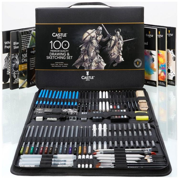 Kit-Lapis-de-Cor-Profissional-com-Maleta-100-pecas-Tintas-foto-0