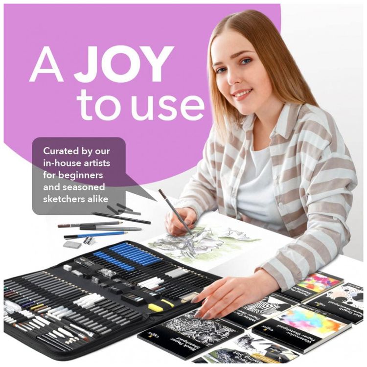 Kit-Lapis-de-Cor-Profissional-com-Maleta-100-pecas-Tintas-foto-3