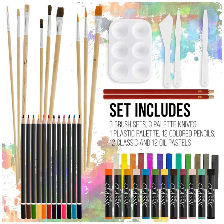 Kit-Lapis-de-Cor-Profissional-com-Maleta-de-Madeira-95-Pecas-foto-4