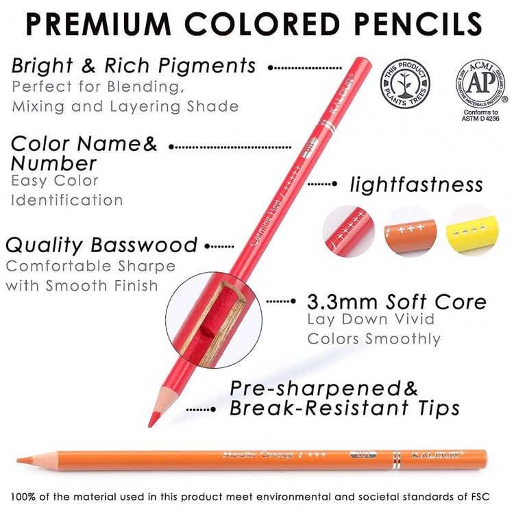 Kit-Lapis-de-Cor-Profissional-com-Estojo-300-pecas-KALOUR-foto-2