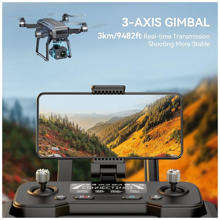 Drone-com-Camera-4K-Visao-Noturna.-GPS-75-Min-de-Voo-e-3-foto-2