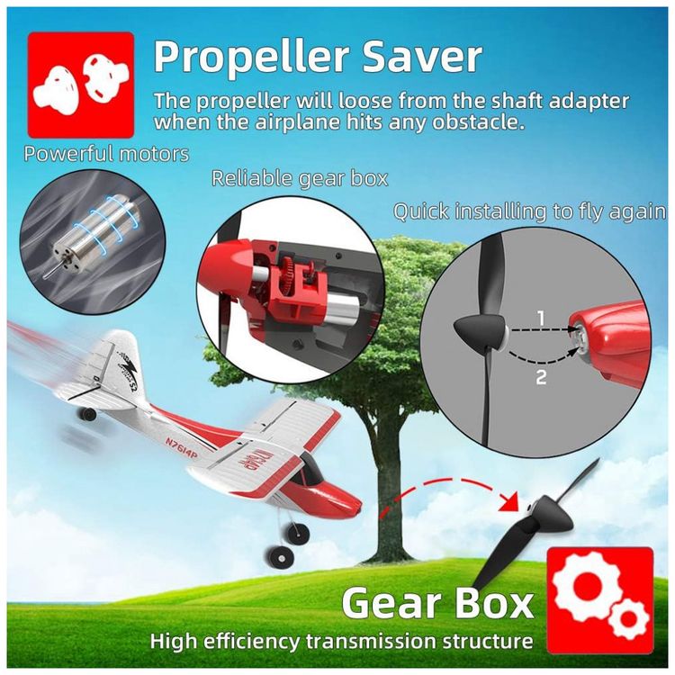 Aviao-de-Controle-Remoto-com-2-Baterias-para-Criancas-e-foto-3