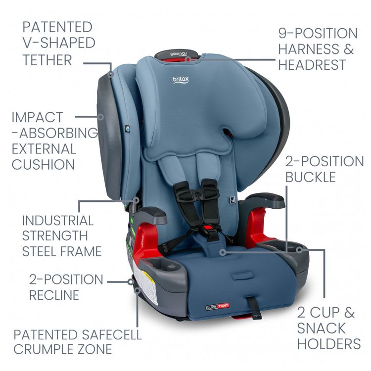Assento-Infantil-com-Apoio-para-Carro-Britax-Grow-Azul-foto-2