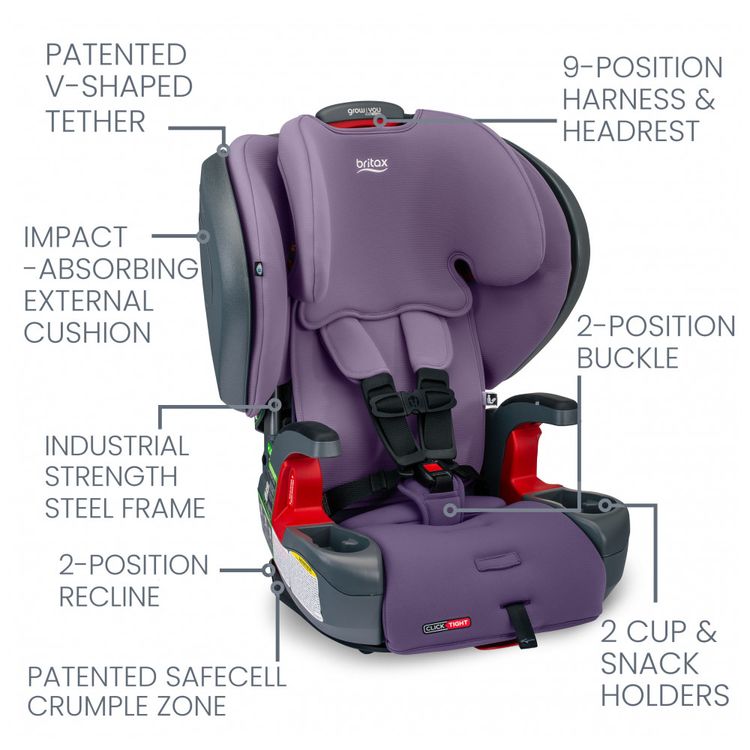 Assento-Infantil-com-Apoio-para-Carro-Britax-Grow-Roxo-foto-2