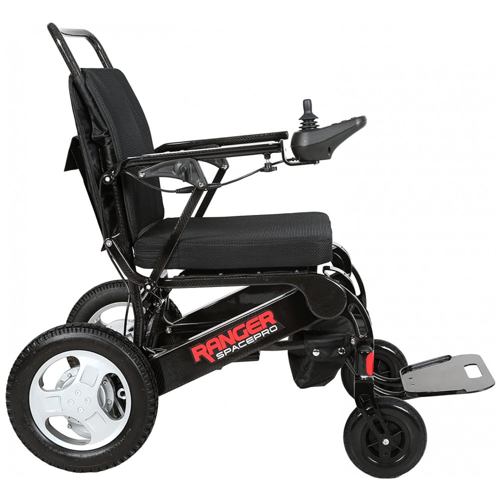 Cadeira de Rodas Elétrica Dobrável Reclinável para Adultos de até 180 kg, Porto Mobility, Preta