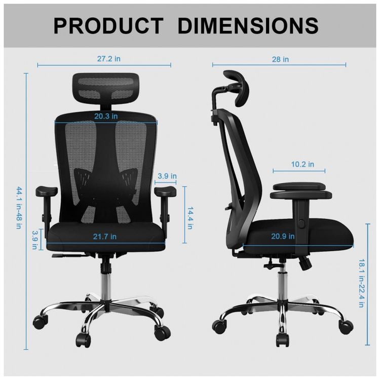 Cadeira-de-Escritorio-Ergonomica-com-apoio-de-Cabeca-e-foto-1