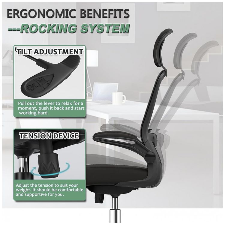 Cadeira-de-Escritorio-Ergonomica-com-Suporte-de-Cabeca-e-foto-2