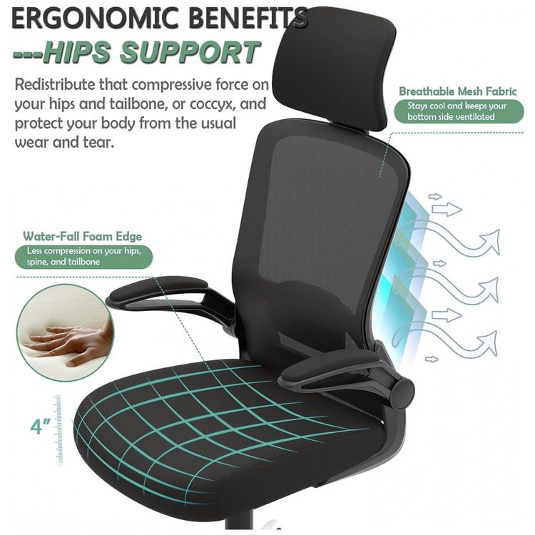Cadeira-de-Escritorio-Ergonomica-com-Suporte-de-Cabeca-e-foto-3
