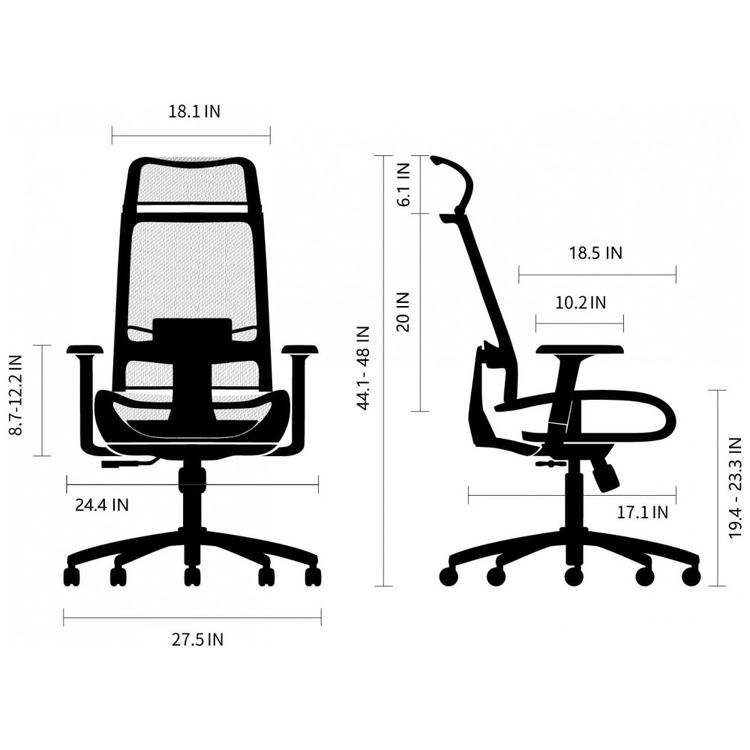 Cadeira-de-Escritorio-Ergonomica-com-Encosto-Alto-e-Apoio-de-foto-1