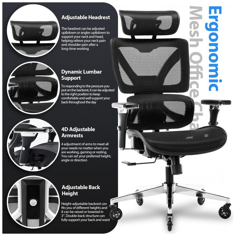 Cadeira-de-Escritorio-Ergonomica-com-Encosto-Alto-e-foto-2