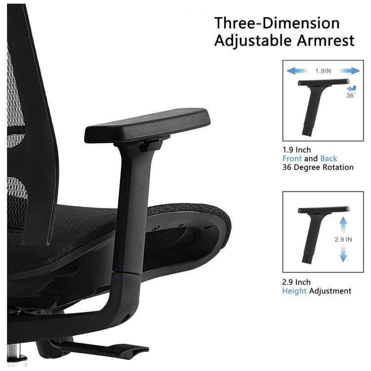 Cadeira-de-Escritorio-Ergonomica-com-Encosto-Alto-e-Apoio-de-foto-4