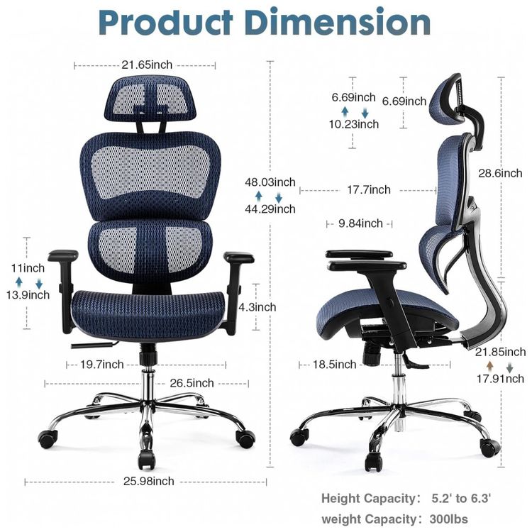Cadeira-de-Escritorio-Ergonomica-com-Suporte-Lombar-e-Apoios-foto-1