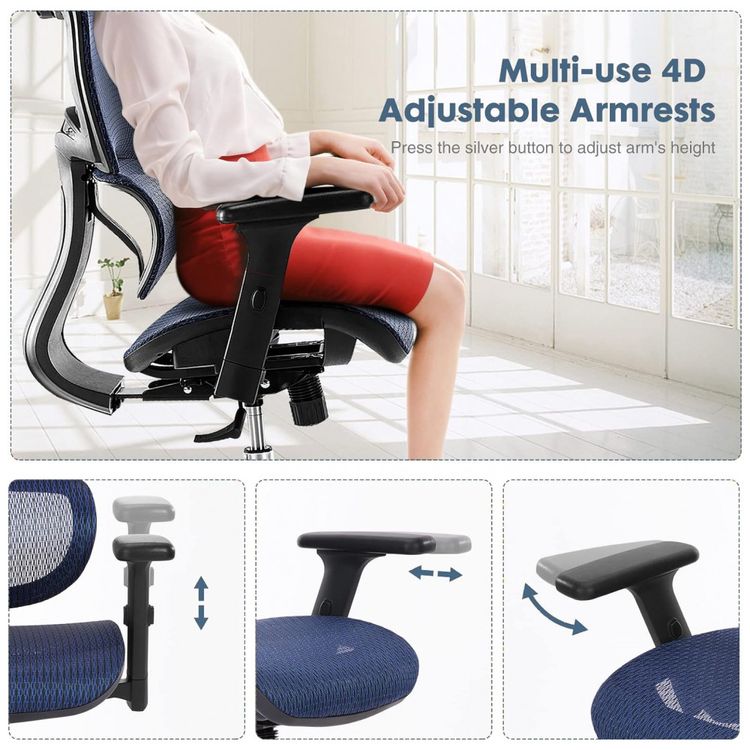 Cadeira-de-Escritorio-Ergonomica-com-Suporte-Lombar-e-Apoios-foto-3