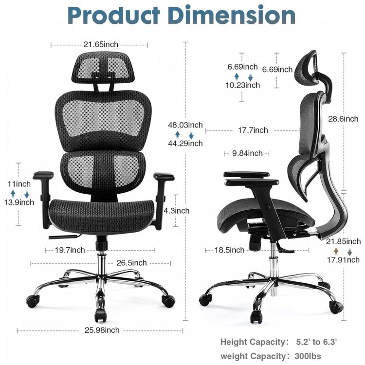 Cadeira-de-Escritorio-Ergonomica-com-Suporte-Lombar-e-Apoios-foto-1