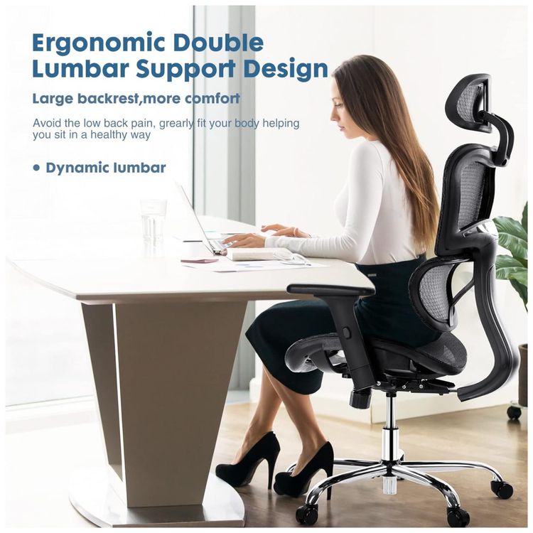 Cadeira-de-Escritorio-Ergonomica-com-Suporte-Lombar-e-Apoios-foto-5