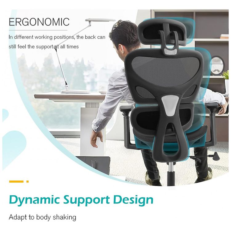 Cadeira-de-Escritorio-Ergonomica-com-Suporte-e-Apoio-de-foto-3