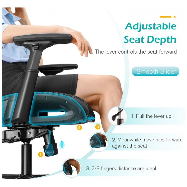 Cadeira-de-Escritorio-Ergonomica-com-Suporte-e-Apoio-de-foto-4
