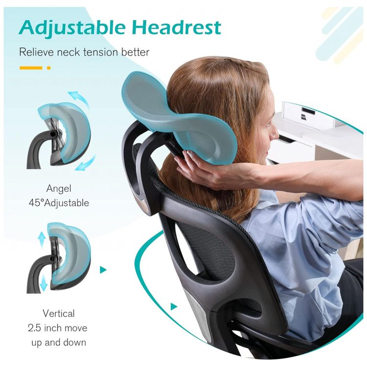 Cadeira-de-Escritorio-Ergonomica-com-Suporte-e-Apoio-de-foto-5
