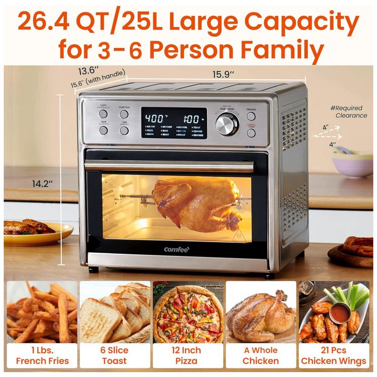 Forno-Eletrico-de-Bancada-12-em-1-com-26-Litros-de-foto-5