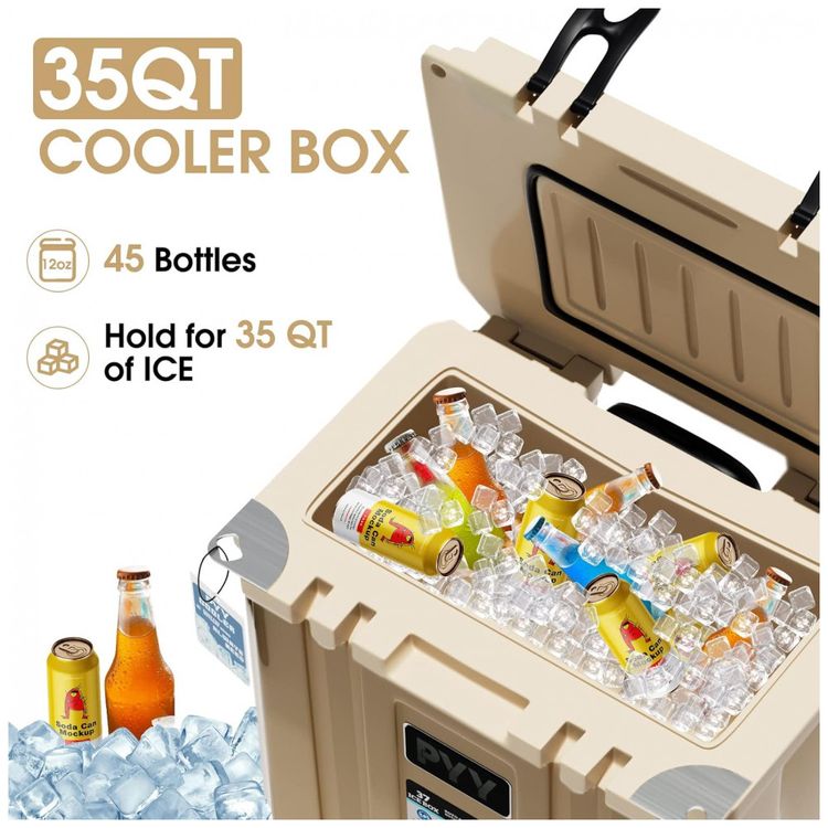 Cooler-Termico-Portatil-35-Litros-com-Rodas-PYY-Marrom-foto-1