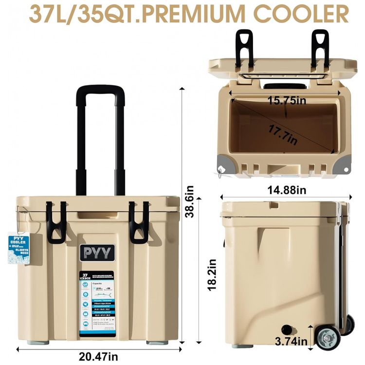 Cooler-Termico-Portatil-35-Litros-com-Rodas-PYY-Marrom-foto-4