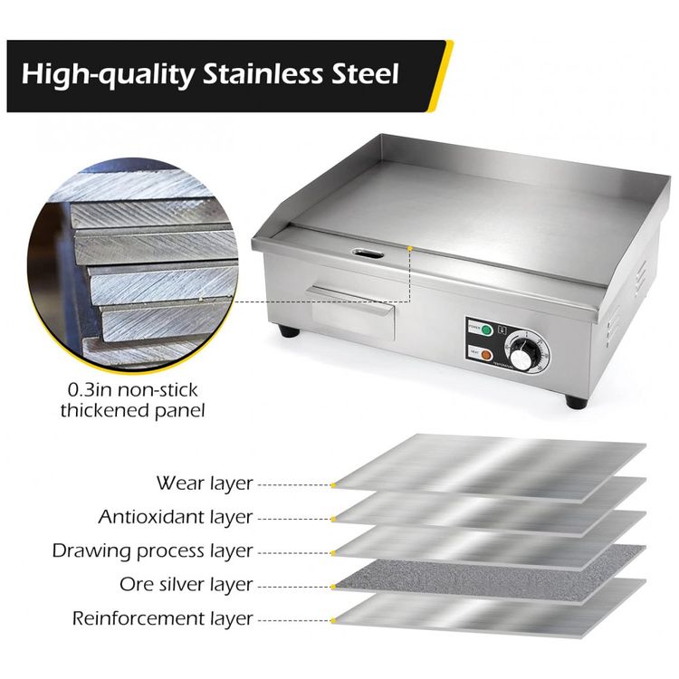 Chapa-Grill-Eletrico-Profissional-em-Aco-Inoxidavel-3000W-foto-3