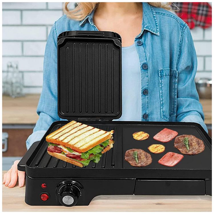 Grill-Eletrico-2-em-1-com-Bandeja-de-Gotejamento-Removivel-foto-1