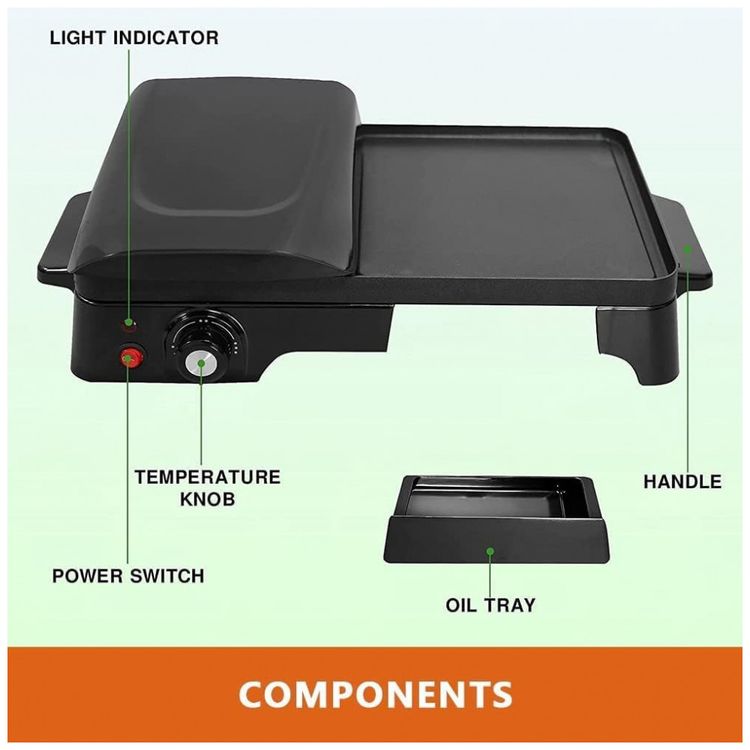 Grill-Eletrico-2-em-1-com-Bandeja-de-Gotejamento-Removivel-foto-4