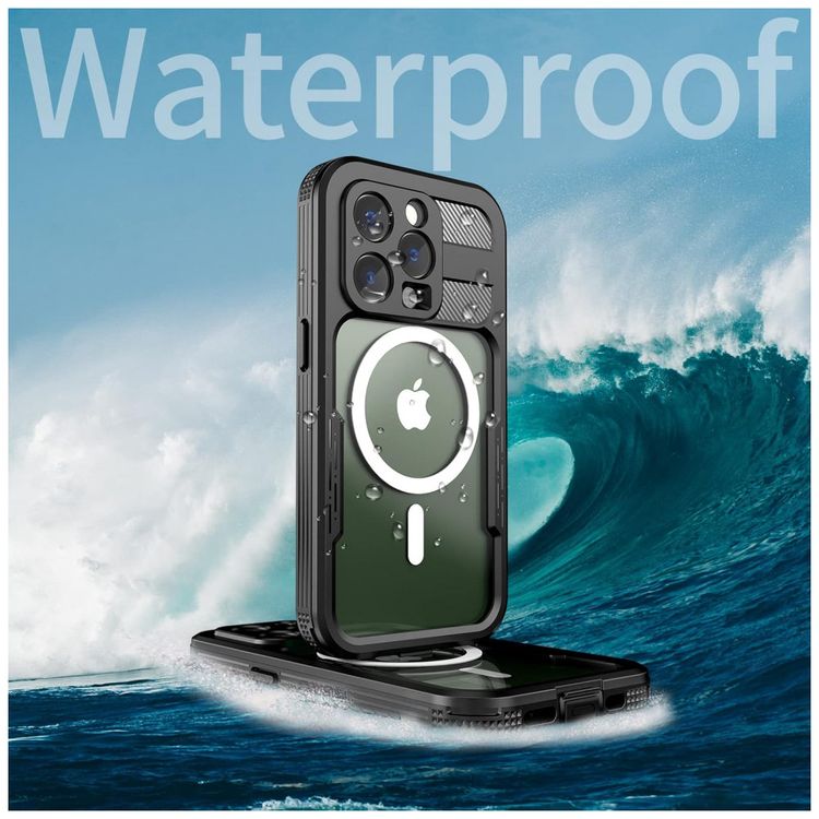 Capa-para-Iphone-14-Pro-a-Prova-dAgua-Zimu-Joy-Preta-foto-1