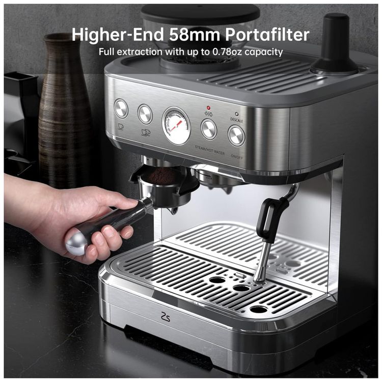 Maquina-de-Cafe-Expresso-2.5L-em-Aco-Inoxidavel-com-Batedor-foto-1