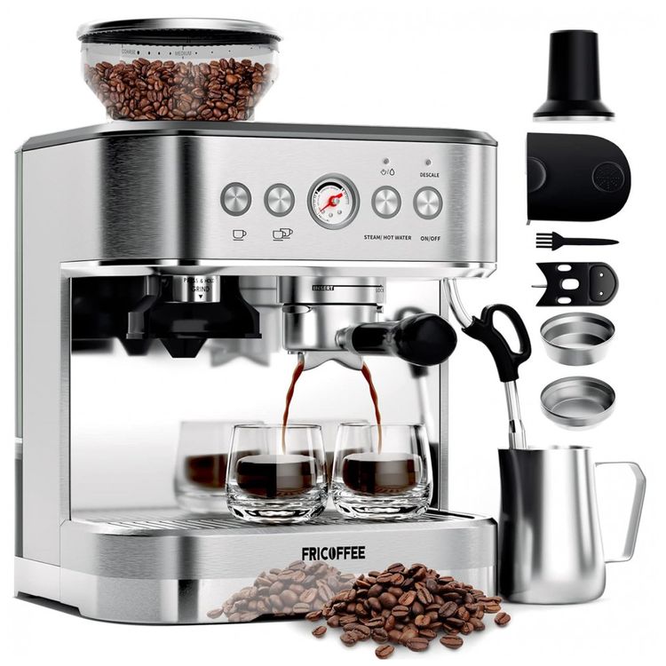 Maquina-de-Cafe-Expresso-em-Aco-Inoxidavel-com-Bocal-de-foto-0