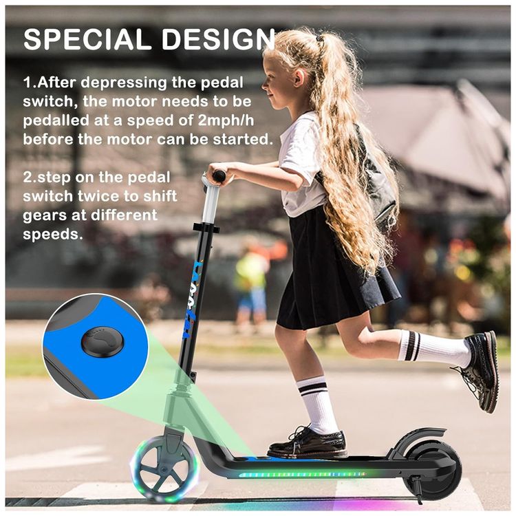 Patinete-Eletrico-para-Criancas-de-6-a-10-anos-com-Luzes-foto-4