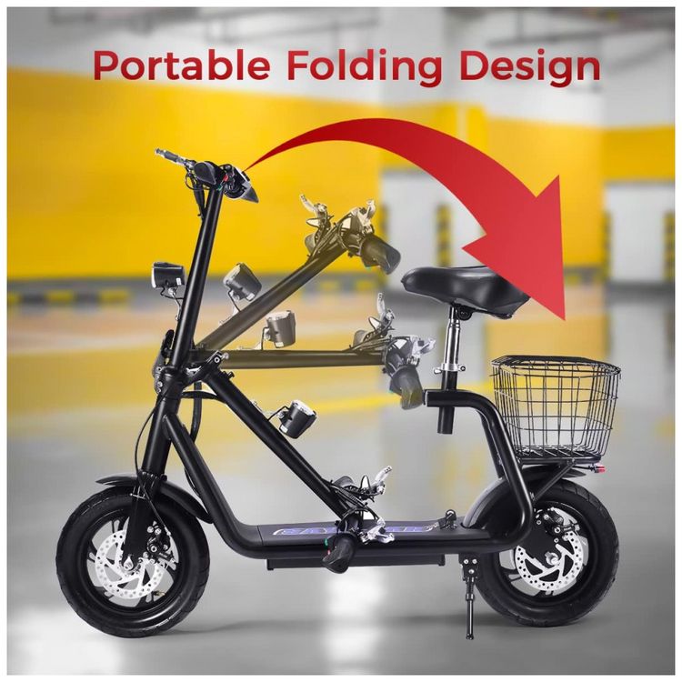 Patinete-Eletrico-para-Adultos-com-Cesta-de-Transporte-Peso-foto-4