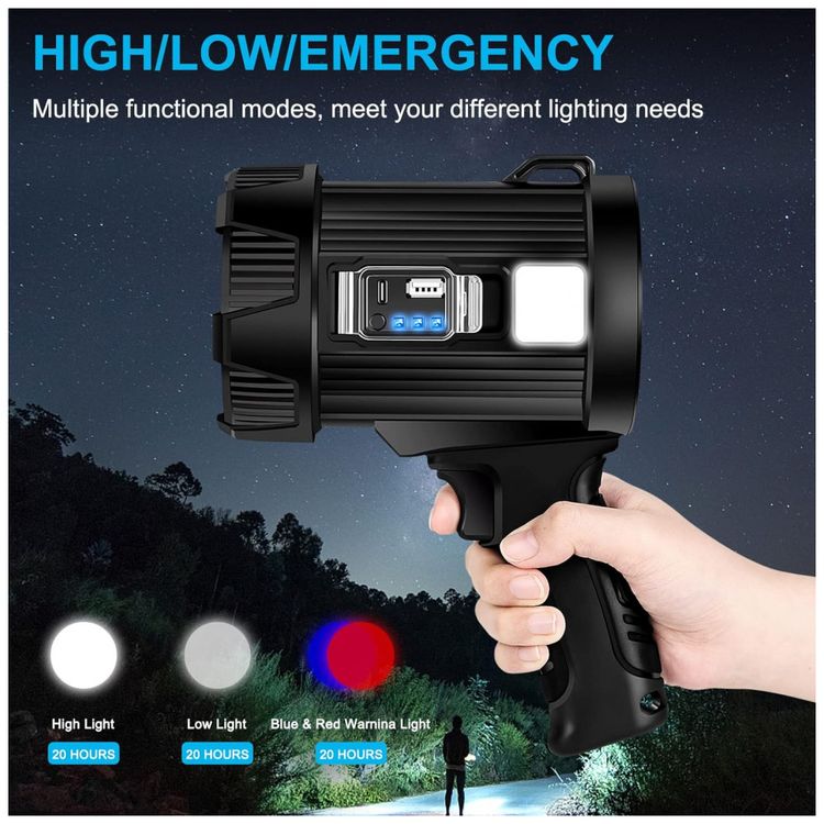 Lanterna-LED-Recarregavel-20-Horas-de-Acao-USB-e-9.000-foto-2