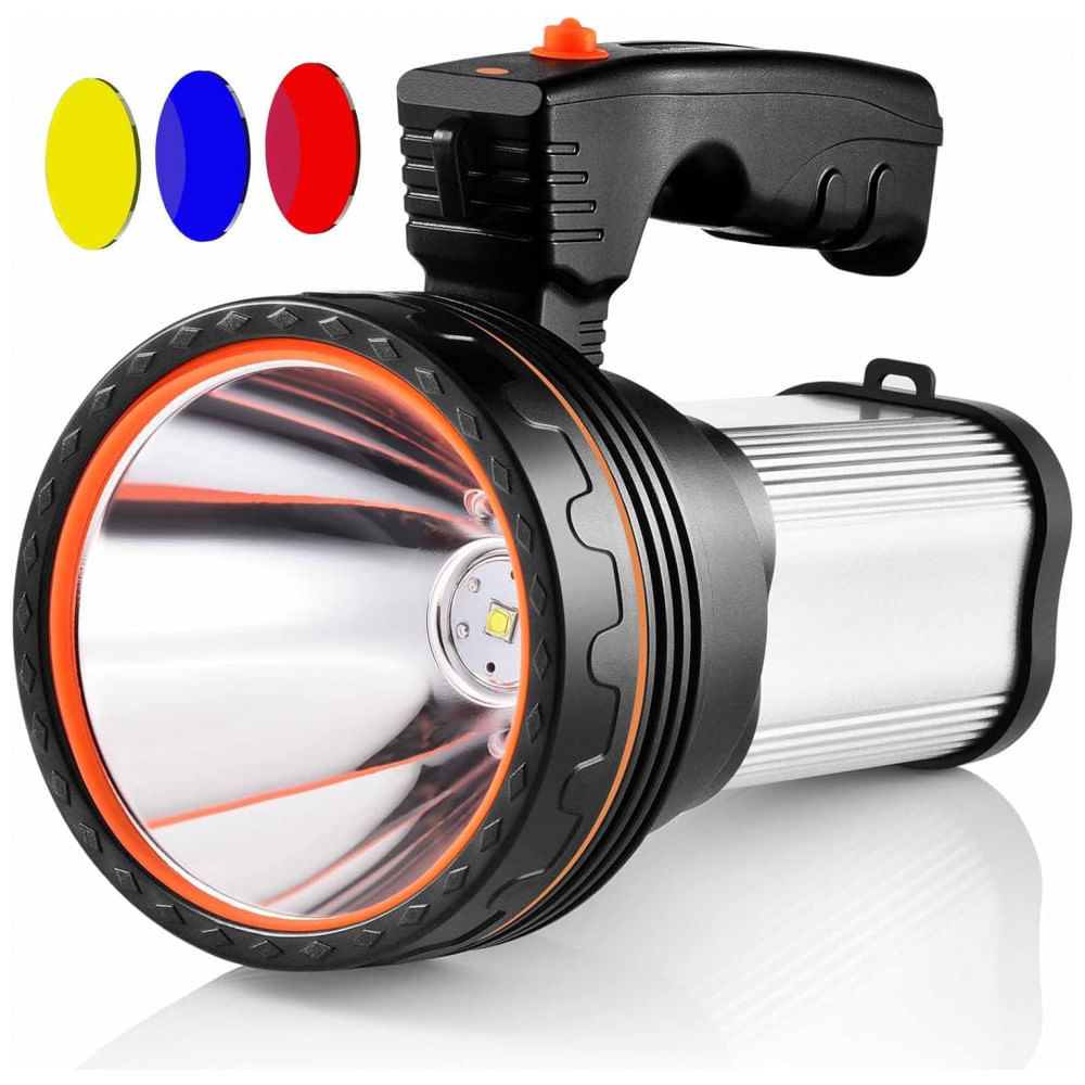 Lanterna LED Recarregável, á Prova Dágua IPX45 e 8.600 Lúmens, CSNDICE, Prata