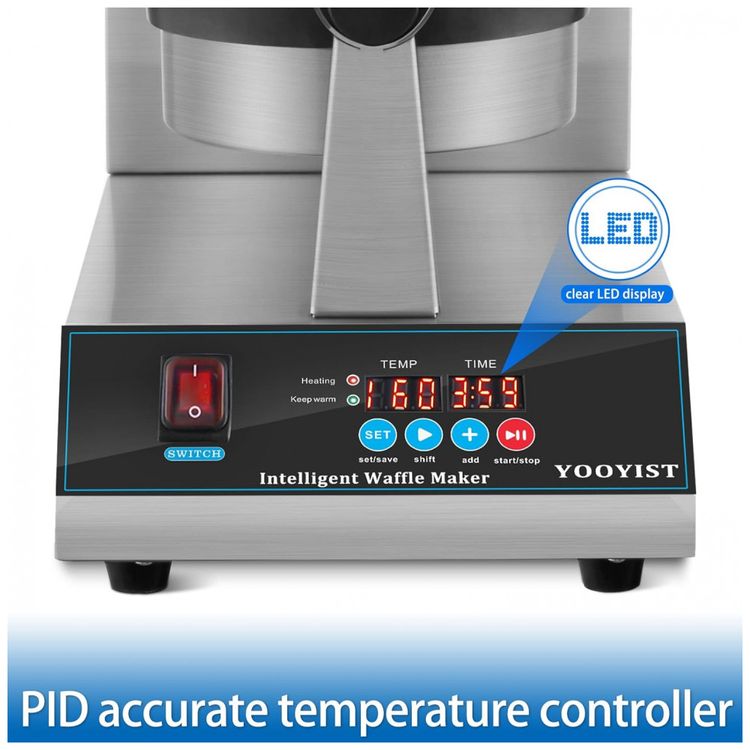 Maquina-de-Waffle-Profissional-em-Aco-Inoxidavel-1200W-foto-2