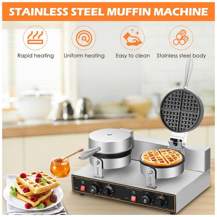 Maquina-de-Waffle-Profissional-em-Aco-Inoxidavel-2400W-foto-1