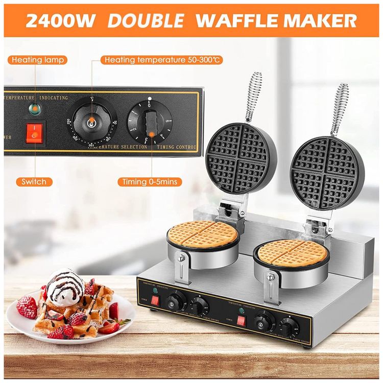 Maquina-de-Waffle-Profissional-em-Aco-Inoxidavel-2400W-foto-3