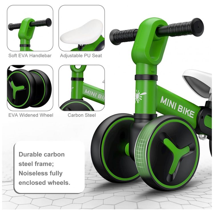 Bicicleta-sem-Pedal-com-4-Rodas-para-Criancas-de-1-a-3-Anos-foto-2