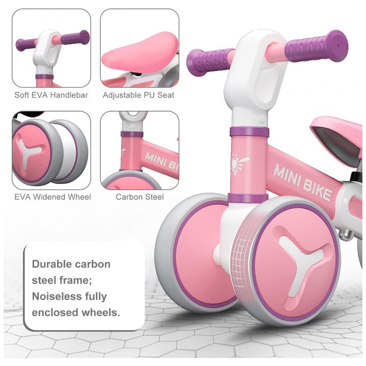 Bicicleta-sem-Pedal-com-4-Rodas-para-Criancas-de-1-a-3-Anos-foto-2