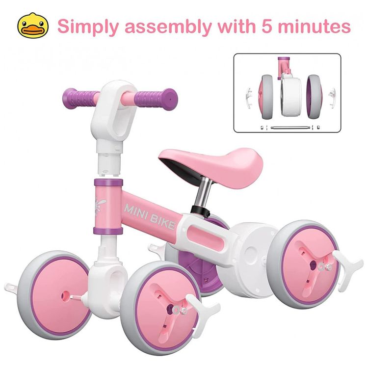 Bicicleta-sem-Pedal-com-4-Rodas-para-Criancas-de-1-a-3-Anos-foto-3