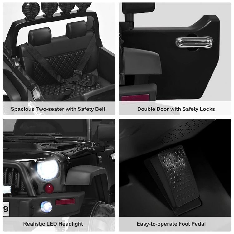 Carro-Eletrico-Infantil-2-Assentos-com-Suspensao-Mola-MP3-foto-5