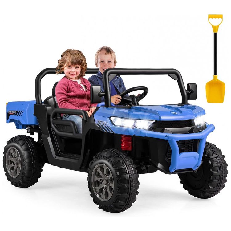 Carro-Eletrico-Infantil-2-Assentos-com-Cacamba-Pa-USB-e-foto-0