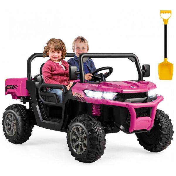 Carro-Eletrico-Infantil-2-Assentos-com-Cacamba-Pa-USB-e-foto-0