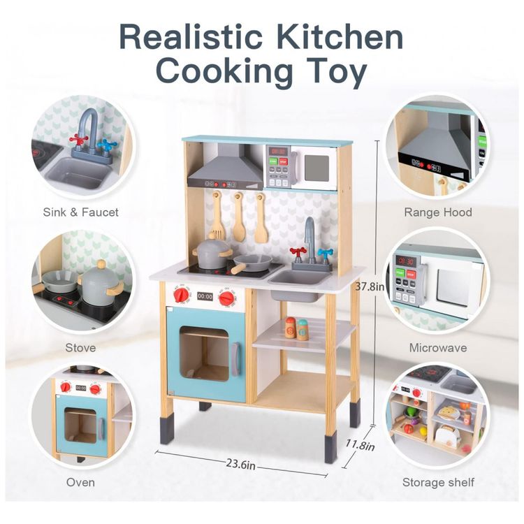 Cozinha-de-Brinquedo-Realista-com-Luzes-e-Sons-em-Madeira-foto-1