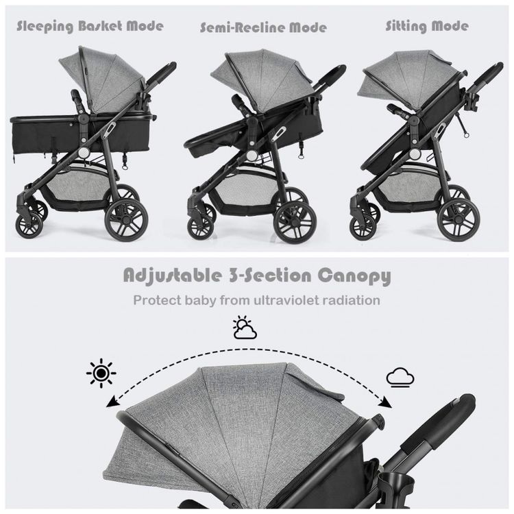Carrinho-de-Bebe-2-em-1-com-Suspensao-e-Porta-Copos-Baby-foto-2