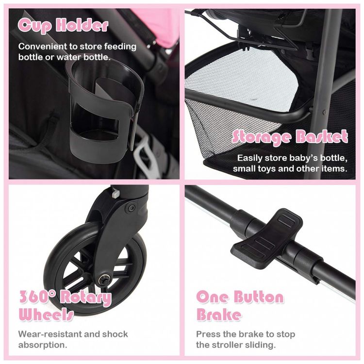 Carrinho-de-Bebe-2-em-1-com-Suspensao-e-Porta-Copos-Baby-foto-3