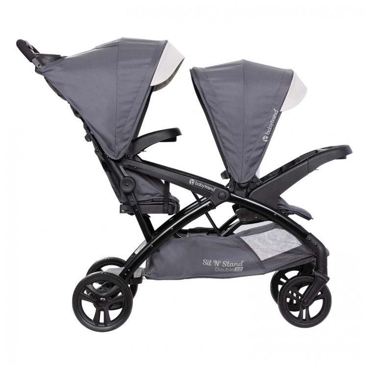 Carrinho-de-Bebe-Duplo-com-Porta-Copos-Baby-Trend-Cinza-foto-1