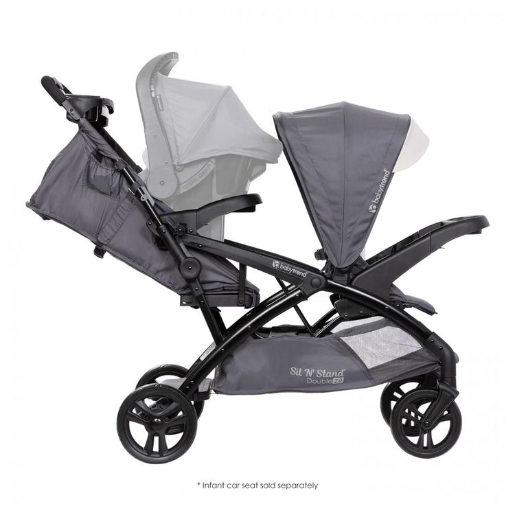 Carrinho-de-Bebe-Duplo-com-Porta-Copos-Baby-Trend-Cinza-foto-4